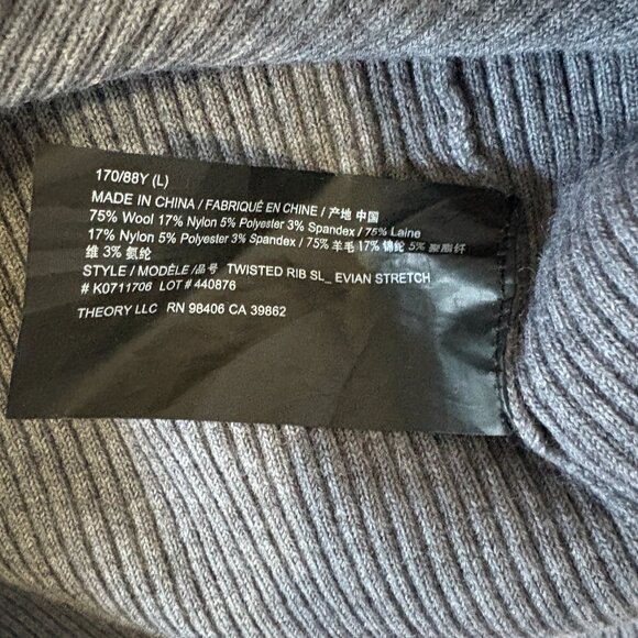 Theory Evian Twisted Rib Sleeveless Sweater L - Picture 5 of 5